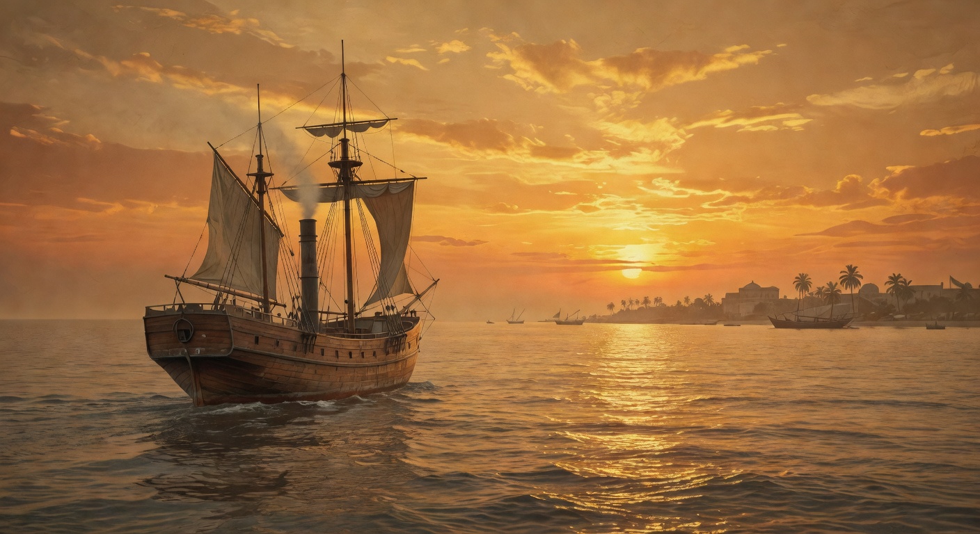 Ship sailing to East Africa